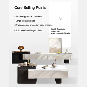 Muebles <span class=keywords><strong>de</strong></span> Salón <span class=keywords><strong>de</strong></span> Diseño Sencillo a Precio <span class=keywords><strong>de</strong></span> Mayoreo, Mueble para <span class=keywords><strong>TV</strong></span> Multifuncional Blanco Moderno con Base para <span class=keywords><strong>TV</strong></span> y Superficie <span class=keywords><strong>de</strong></span> Piedra Tecnológica - Product Image 5