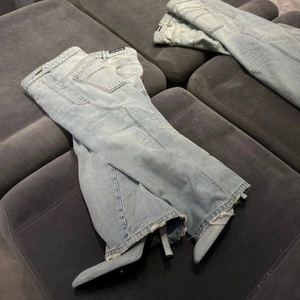 New Denim Square Toe Over the Knee <b>Boots</b> Stiletto High Heels Retro Casual Women Long Booties Shoes on Stylish - Product Image 2