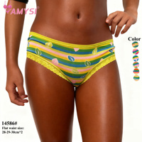 Amysi 14586 #   Culottes pour adolescentes en dentelle de soie de lait, imprimées, respirantes, pour l'été, à porter tous les jours