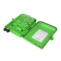 Boîtier de terminaison/cloison de distribution fibre optique 16 ports avec répartiteur 1x16, couleur noir-vert, pour boîte de distribution fibre optique 1:16 (Fat Box)