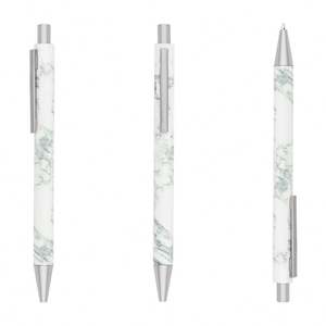 Stylo bille publicitaire blanc mat à bas prix, personnalisable, pour entreprise, en métal, fournisseur d'usine - Product Image 6