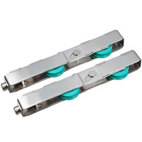 Roulettes de porte coulissante en acier inoxydable à montage inférieur pour portes en verre de balcon d'hôtel et de cuisine - Modernes, minimalistes et silencieuses