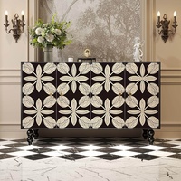 Buffet en bois massif, style artistique léger et luxueux, italien-français, meuble de rangement pour chaussures, salon, entrée, hôtel, maison d'hôtes