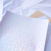 Feuilles de film autocollant en vinyle PVC transparent holographique, résistant à l'humidité, pour photos