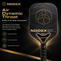 Raquette de pickleball NODEX USAPA légère en carbone avec revêtement anti-friction sans bordure personnalisée