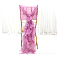 En gros, Nœuds de chaise en fil blanc laiteux pour dossier de chaise, Décoration pour hôtels, banquets, mariages et fêtes