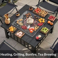 Barbecues et foyers d'extérieur carrés, tables de cuisson au charbon de bois pour le thé, grilles de barbecue, tables de cuisson, chauffage intérieur, grilles de barbecue