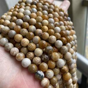 Jaspe de corail égulé pierre naturelle, 6/8/10mm, perles rondes, en vrac, corail - Product Image 4