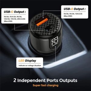Cargador de Coche USB-C de Carga Súper Rápida, Adaptador PD3.1 para Encendedor de Cigarrillos, Salida de 30W, Voltímetro, Material GAN - Product Image 3