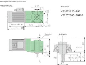 Hiệu quả cao trục rỗng nhỏ gọn vừa phải góc tốc độ giảm tốc cho 370W động cơ điện - Product Image 6