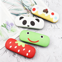 Étui à lunettes rigide mignon motif dessin animé, boîte de protection portable pour lunettes avec design Panda, Fraise, Grenouille pour Enfants, Filles et Femmes