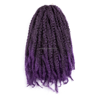 Extensions de cheveux synthétiques afro kinky twist marley, 100g, 18 pouces de long, tresses crochetées, boucles africaines, vente chaude, pas cher