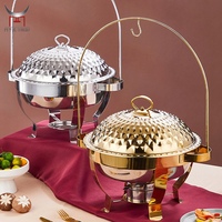 Ensemble de plats chauds en acier inoxydable doré, chauffe-plats pour buffet, réchauffeur de nourriture pour la restauration, les fêtes et les événements