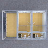 Usine chinoise de maisons préfabriquées en conteneurs de luxe modernes pour hôtels, écoles, appartements, avec assemblage rapide, 3 chambres et toilettes