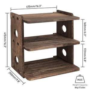 Free Standing Sustainable <strong>Natural</strong> Style Wood Storage <strong>Shelf</strong> for Gaming Controllers 3 Tiers Wall <strong>Shelf</strong> for Living Room - Product Image 6