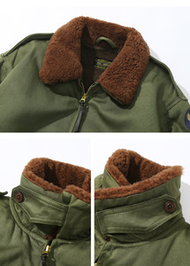 Veste bombardier B10 pour <span class=keywords><strong>homme</strong></span>, costume en coton, <span class=keywords><strong>manteau</strong></span> ample, épais, vêtements de travail, veste courte, chaude, 50% <span class=keywords><strong>laine</strong></span>, 50% polyester, doublure - Product Image 4