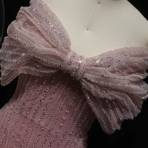 Jancember LSZ064 <span class=keywords><strong>Abiti</strong></span> <span class=keywords><strong>da</strong></span> Sera Formali <span class=keywords><strong>da</strong></span> Donna Scintillanti con Fiocco Rosa Fata per Feste - Product Image 6