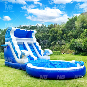 干湿水滑梯室外室内商业级充气滑梯带儿童成人游泳池后院活动 - Product Image 6