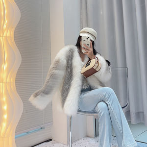 Cappotto Invernale da <span class=keywords><strong>Donna</strong></span> Elegante in Vera Pelliccia di Volpe Naturale Nuova <span class=keywords><strong>Moda</strong></span> all'Ingrosso - Product Image 3