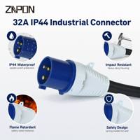 Prise industrielle CEE femelle 32A 3 pôles 230V monophasée bleue IP44, coupleur extérieur résistant aux intempéries, prise et coupleur pour appareils 32A