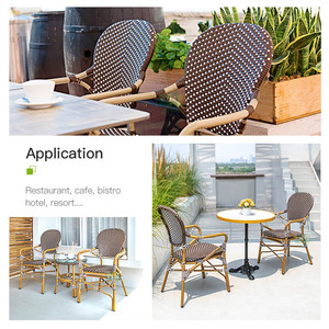 (E3011) Outdoor Garden Patio Furniture French Bistro <strong>Arm</strong> <strong>Black</strong> Pe Rattan Wicker <strong>Chairs</strong> - Product Image 6