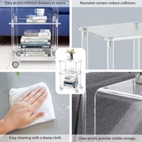 Offre Spéciale Table console rectangulaire en acrylique au design moderne Table d'appoint de bar à café personnalisée avec finition transparente pour la décoration intérieure