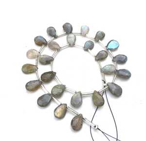 25ชิ้นลูกปัดลูกแพร์เหลี่ยมเพชรพลอยลาบราดอไรต์ธรรมชาติลูกปัดไฟสีฟ้าเครื่องประดับขายส่งผู้ผลิตลูกปัดหิน - Product Image 3