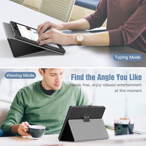 Étui <span class=keywords><strong>Moko</strong></span> pour tablette Amazon Fire HD 10 Fire HD 10 Plus, étui mince pliant en cuir PU avec réveil/veille automatique, noir - Product Image 2