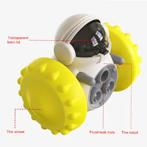 ベストセラーHoopet Funny Playing Eating Smart Robot Tumbler Moving Car Wheel Pet Slow Feeder Dog Toys