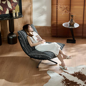 Fauteuil pivotant inclinable moderne, chaise simple, mobilier de salon minimaliste nordique, structure de cadre écologique - Product Image 3