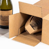 Vente en gros Boîte en carton ondulé rigide biodégradable de marque personnalisée Boîte pour bouteilles de vin Boîte postale avec manchon pour vin champagne boisson
