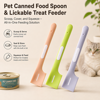 Cuillère à nourriture pour animaux de compagnie, manche long, en silicone, ouvre-boîte, outil de mélange pour chats et chiens