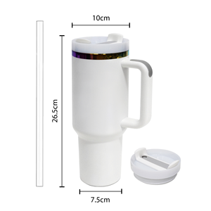 Magazzino USA: Set da 20 Tumbler in Acciaio Inox da 40oz con Rivestimento Arcobaleno, Manico e Coperchio con Cannuccia per Incisione Laser - Product Image 4