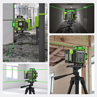 Huepar W04CG Niveau Laser Vert 4D 16 Lignes Réglage Précis de la Luminosité Avec Base Rotative Motorisée 360