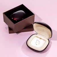 Boîte à bague ovale de luxe avec éclairage LED et finition laquée piano, coffret cadeau de bijoux élégant pour mariage, Dongguan, sans fermeture