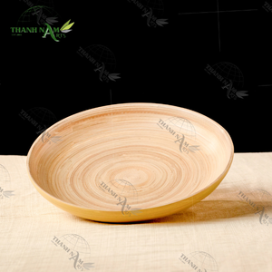 Vente en gros de plateau rond en bambou naturel classique personnalisable avec logo pour la cuisine et la salle à manger - Product Image 5