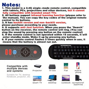 Télécommande intelligente Air Mouse 2,4 GHz sans fil avec recherche vocale, <span class=keywords><strong>Google</strong></span> <span class=keywords><strong>Assistant</strong></span>, mini clavier QWERTY rétroéclairé, anti-perte, gyroscope 6 axes - Product Image 6