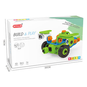Hanye 63 pièces, ensemble de jouets d'assemblage d'ingénierie 3 en 1, vis, écrous, outils, kit de construction STEM, motricité fine, cadeau créatif pour enfants - Product Image 6
