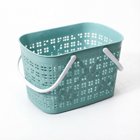 Panier de Douche Portable en Plastique Style Nordique avec Poignées, Organisateur de Rangement pour Salle de Bain et Maison