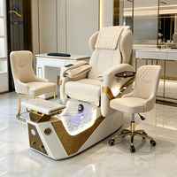 Fauteuil de pédicure électrique avec bol pour spa des pieds et massage, mobilier de salon de beauté