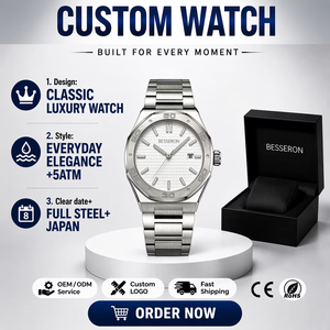 Reloj de Hombre de Acero Inoxidable 316L con Logotipo Personalizado, Movimiento Japonés, Reloj de Pulsera Deportivo de Lujo a Prueba de Agua para Marcas de Marca Privada - Product Image 2