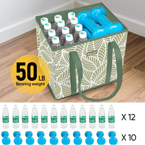 Mô hình màu xanh lá cây đóng mở hộp lưu trữ tái sử dụng dưới xử lý khối lập phương mạnh mẽ nhiệm vụ nặng nề mang theo mua sắm hàng tạp hóa túi hình chữ nhật - Product Image 5