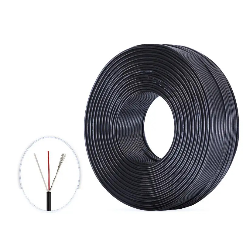 Braided Shielding Cable Copper Tinned Audio Signal Cable 2547 24AWG Aluminum Foil 2 Core Pure Black PVC Solid Audio Video CN;GUA