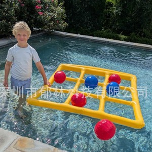 Jeu de Tic Tac Toe gonflable pour piscine avec balles pour s'amuser dans l'eau en plein air - Product Image 5
