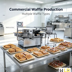 Machine à gaufres électrique réglable, formes personnalisables - Longue durée de vie, faible coût d'entretien, mini-appareil à snacks pour boulangerie - Product Image 1