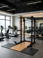 Plateforme d'entraînement de musculation antichoc et anti-chute, rack de rame à barre en T Hummer, amortisseur insonorisant pour squats et soulevés de terre