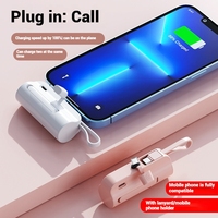 Nuevo Diseño, Batería de Emergencia Ligera y Mini de 3000mAh, Cargador Portátil con Diseño de Lápiz Labial, Power Bank de 5000mAh
