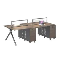 Ensemble bureau et chaise de direction moderne et minimaliste de luxe léger avec poste de travail à cloison, bureau pour personnel, bureau financier avec rangement