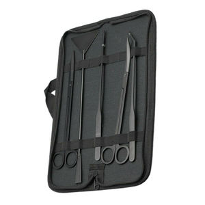 Juego de 5 herramientas de tijera y pinzas de mango largo para plantas acuáticas vivas de acuario, color negro titanio, Pakistán - Product Image 4