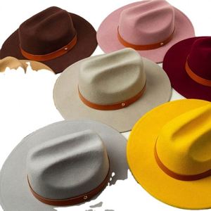 Nuevo Sombrero Fedora de Fieltro de Lana con Decoración de Cuero Estilo Vaquero para Niños y Niñas - Product Image 3
